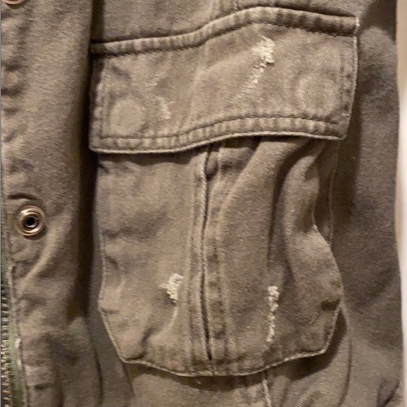 Distressed Green Army Style Jacket with Light Sequin - Picture 4 of 6